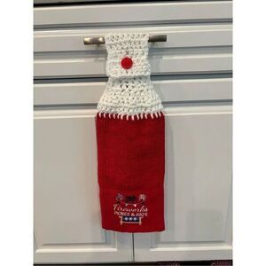 Crochet Top Kitchen Towel-Fireworks picnic & BBQ